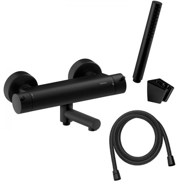 Damixa Iris komplet badekararmatur - Mat sort Damixa Iris komplet badekararmatur - Mat sort