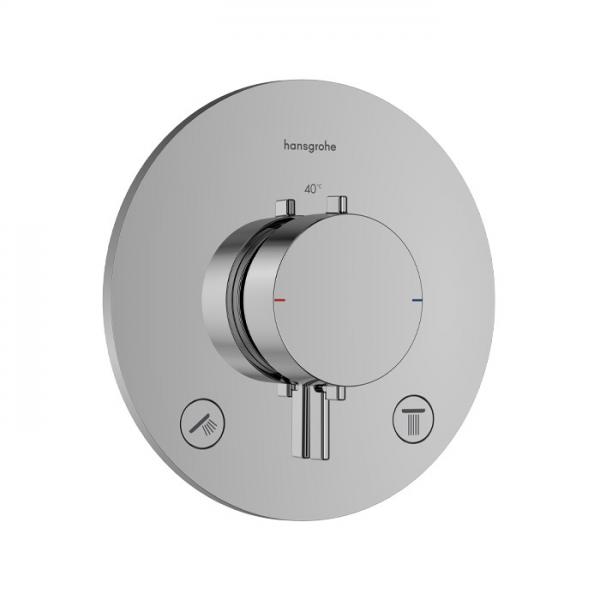 hansgrohe Ecostat Comfort S termostatarmatur til indbygning m/afsp&aelig;rring - 2 udtag - Krom