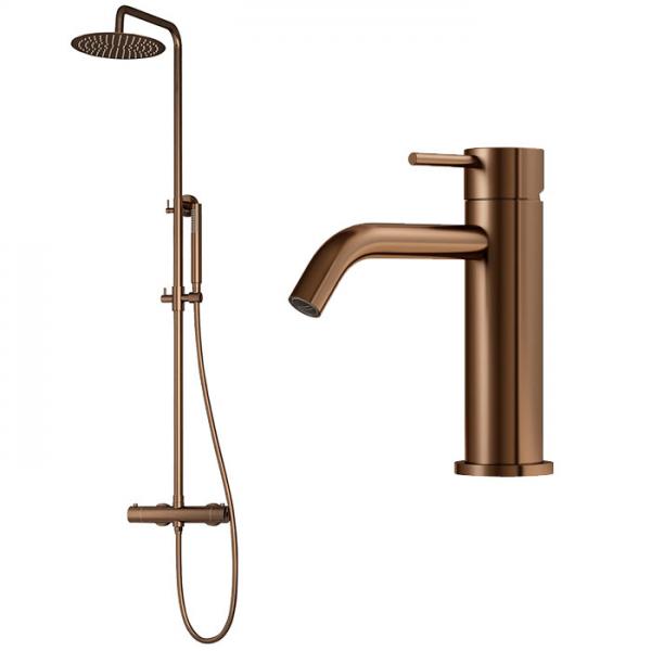 Lavabo Argo & Mira RS komplet pakke til badev&aelig;relset - Kobber PVD