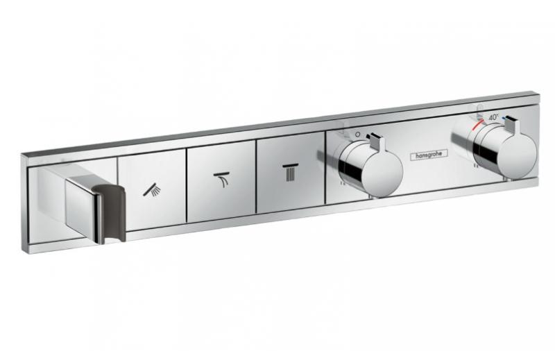 hansgrohe RainSelect Termostatarmatur til indbygning til 3 udtag m/bruserholder -  Krom