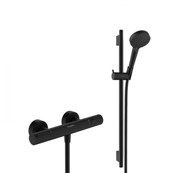 hansgrohe Vernis Blend bruses&aelig;t m/Ecostat Element brusetermostat - Mat sort