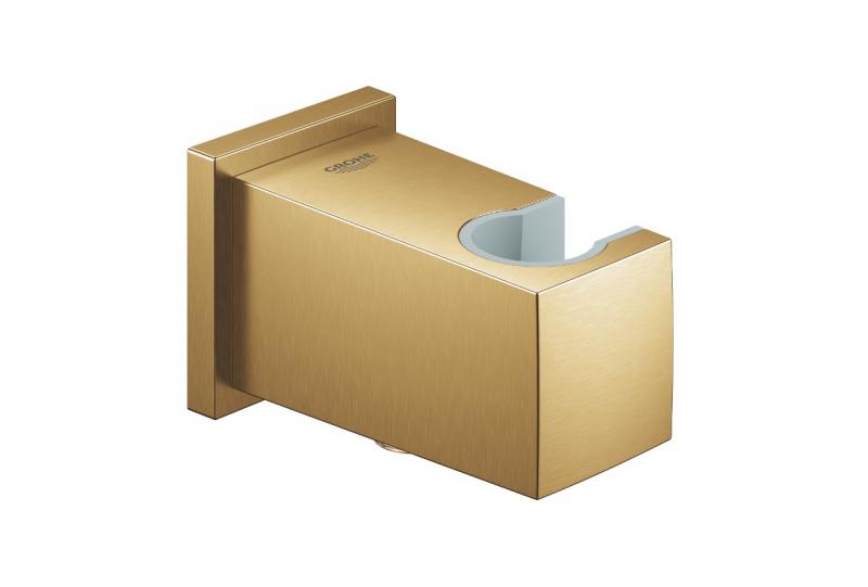 Grohe Cube tilslutningsb&oslash;jning med bruserholder - B&oslash;rstet cool sunrise