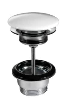 NICO click clack bundventil 1 1/4" - Hvid porcel&aelig;n top