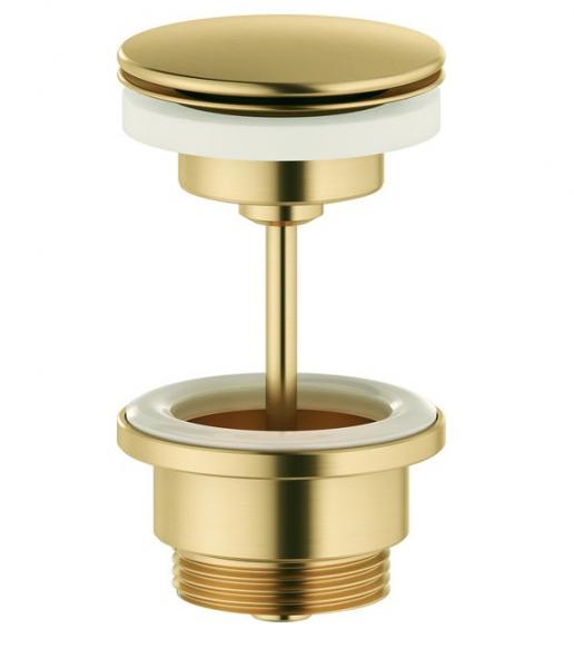 Damixa komplet todelt bundventil med klikfunktion - B&oslash;rstet messing