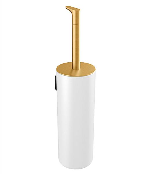 Pressalit Style toiletbørste t/væg eller gulv - Messing/hvid Pressalit Style toiletbørste t/væg eller gulv - Messing/hvid