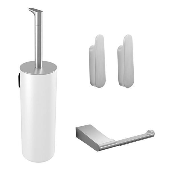 Pressalit Style komplet pakke til badeværelset - Hvid/børstet stål Pressalit Style komplet pakke til badeværelset - Hvid/børstet stål