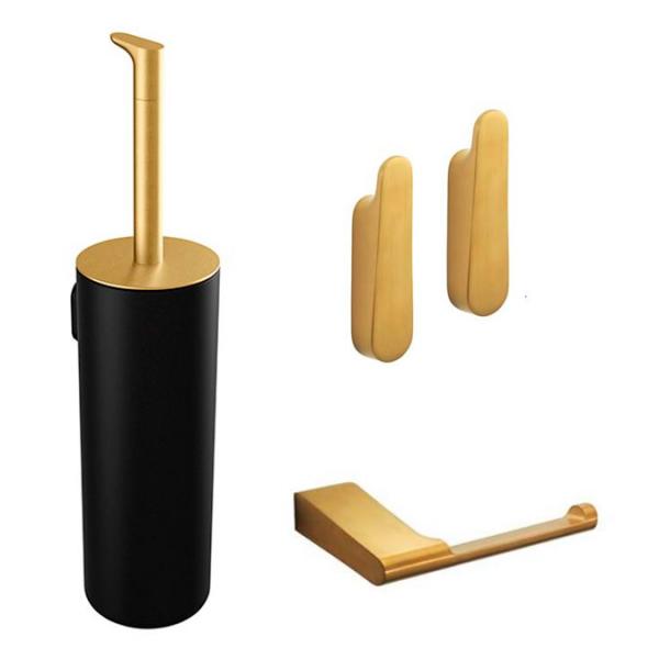 Pressalit Style komplet pakke til badev&aelig;relset - B&oslash;rstet messing/mat sort