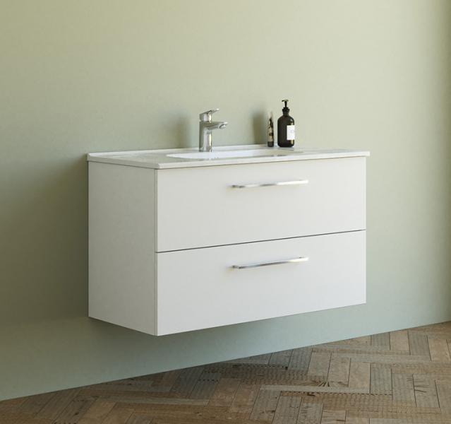 Dansani Mido+ 100 m&oslash;bels&aelig;t m/Kantate vask - Mat hvid