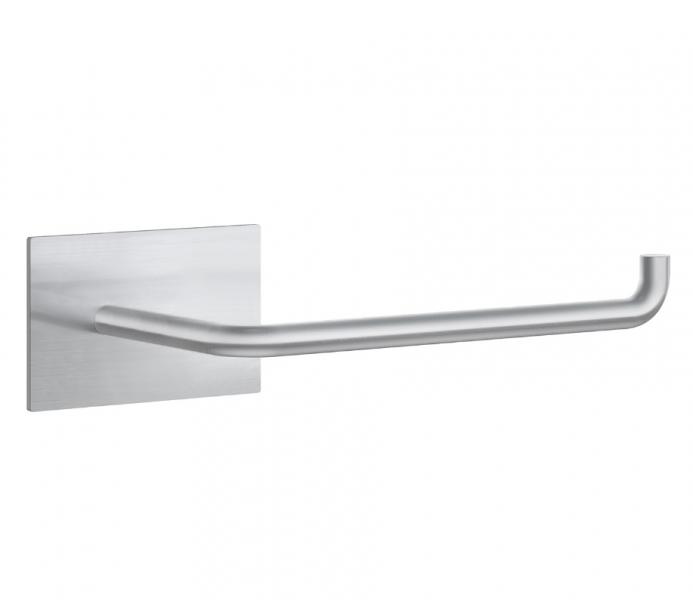 Beslagsboden toiletpapirholder - Kantet roset - Selvkl&aelig;bende - Rustfrit st&aring;l