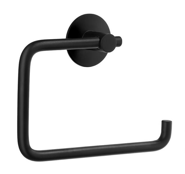 Beslagsboden selvkl&aelig;bende toiletpapirholder 1130 - Mat sort