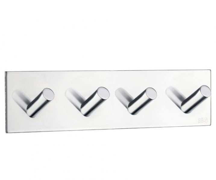 Beslagsboden firkantet selvkl&aelig;bende knager&aelig;kke - Krom