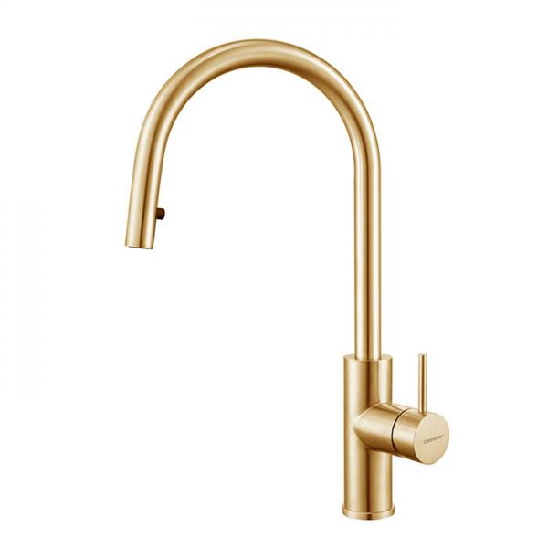 Cassøe Noba CK04 køkkenarmatur m/udtræk - Børstet messing Cassøe Noba CK04 køkkenarmatur m/udtræk - Børstet messing