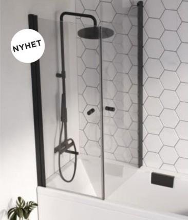 Str&oslash;mberg Noma 83 dobbelt badekarv&aelig;g - Klart glas/mat sort