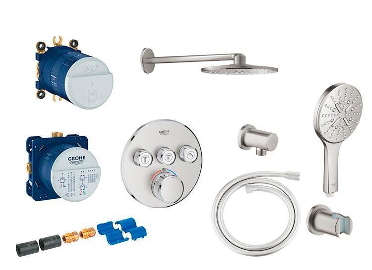 Grohe SmartControl komplet brusesystem med SmartActive brus til indbygning - Supersteel Grohe SmartControl komplet brusesystem med SmartActive brus til indbygning - Supersteel