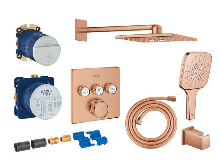 Grohe Cube SmartControl 310 komplet brusesystem m/SmartActive brus til indbygning - Børstet warm sunset Grohe Cube SmartControl 310 komplet brusesystem m/SmartActive brus til indbygning - Børstet warm sunset