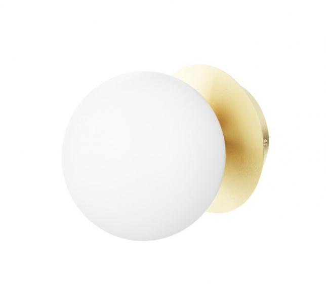 Cassøe Muro væglampe - Hvidt glas/messing base Cassøe Muro væglampe - Hvidt glas/messing base