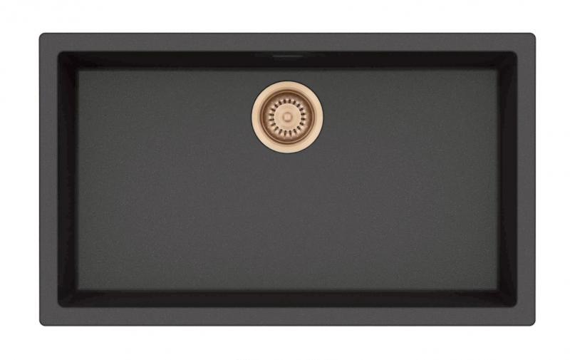 Restsalg - Lavabo Amsterdam 72 kompositk&oslash;kkenvask - Antracit/kobber