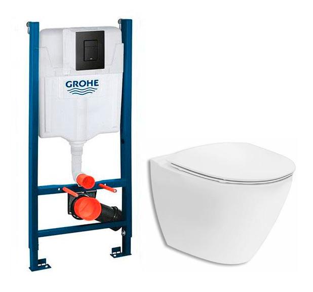 If&ouml; Spira Art toiletpakke inkl. s&aelig;de m/soft-close, cisterne og sort betjening