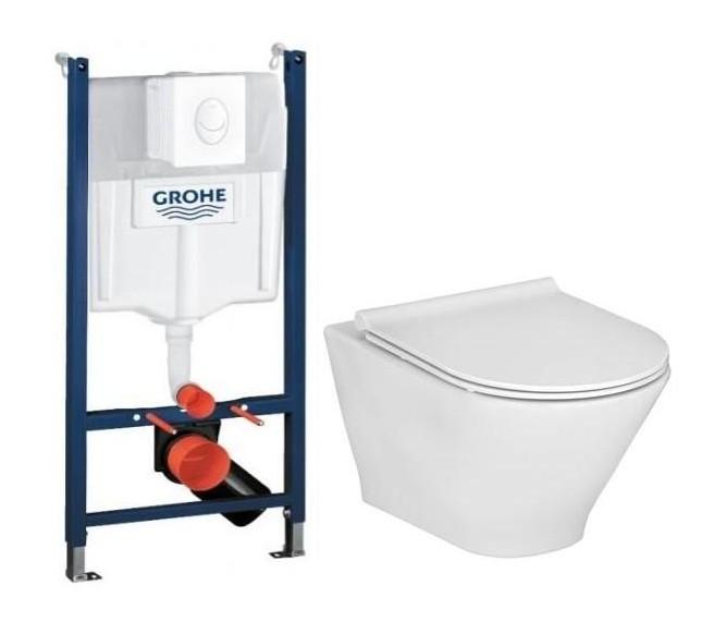 Laufen Roca Gap round RIMless toiletpakke inkl. s&aelig;de m/softclose, cisterne og hvid betjening