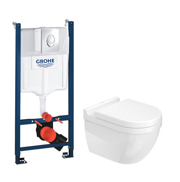 Duravit Starck 3 RIMless toiletpakke inkl. cisterne, krom betjening og toiletsæde m/soft-close Duravit Starck 3 RIMless toiletpakke inkl. cisterne, krom betjening og toiletsæde m/soft-close