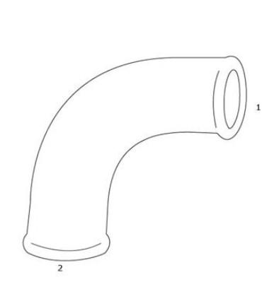 GF Sort kort b&oslash;jning 90 grader - Muffe/Nippel - 3/8"