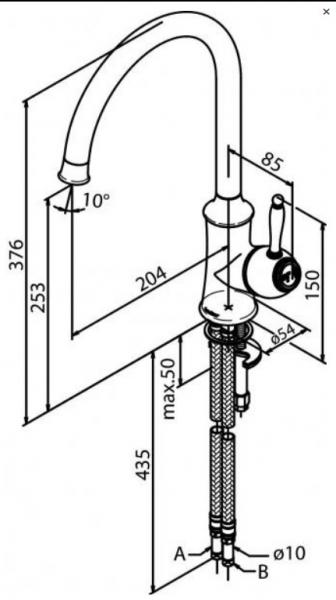 Lavabo Mera 57 porcelænskøkkenvask m/køkkenarmatur i poleret messing Lavabo Mera 57 porcelænskøkkenvask m/køkkenarmatur i poleret messing