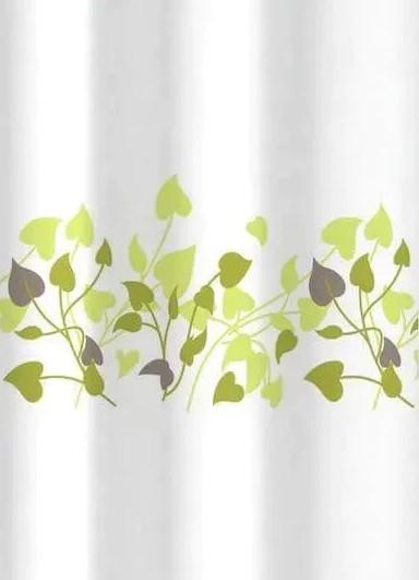 Hefe badeforhæng m/grønne blade 120 x 200 cm Hefe badeforhæng m/grønne blade 120 x 200 cm