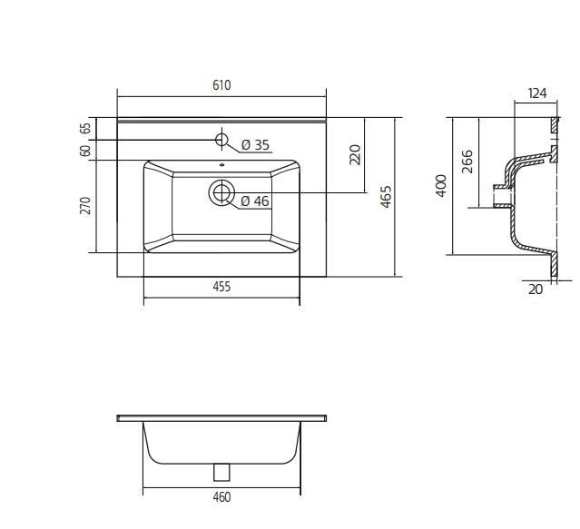 Hafa Grace 60 møbelsæt m/vask - Mat hvid ramme Hafa Grace 60 møbelsæt m/vask - Mat hvid ramme