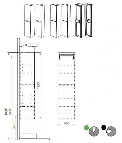 Hafa Grace højskab - Antracit rammefront Hafa Grace højskab - Antracit rammefront