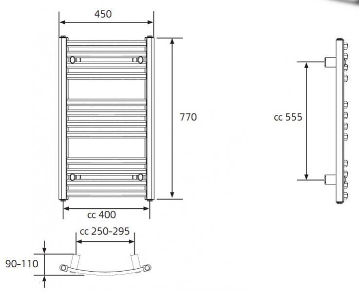 Hafa ELLIPS H&aring;ndkl&aelig;det&oslash;rrer - 45x77 cm - Hvid