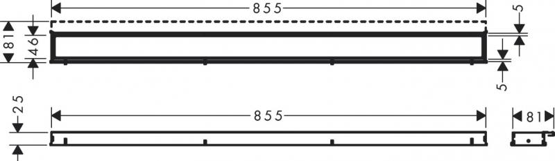 Hansgrohe RainDrain Match Kappes&aelig;t - 90 cm - Mat sort