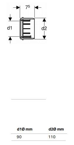 Geberit reduktionsmuffe 110-90 mm Geberit reduktionsmuffe 110-90 mm