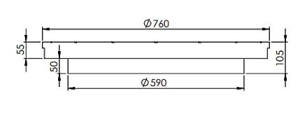Lauridsen 600 mm d&aelig;ksel til kegle u/ fals - 0,8 ton