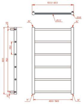 Kriss Polaris h&aring;ndkl&aelig;det&oslash;rrer - 50x80 cm - Rustfrit st&aring;l