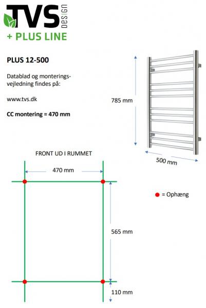 TVS Plus 12 håndklædetørrer 50x78,5 cm - Poleret messing/Guld TVS Plus 12 håndklædetørrer 50x78,5 cm - Poleret messing/Guld