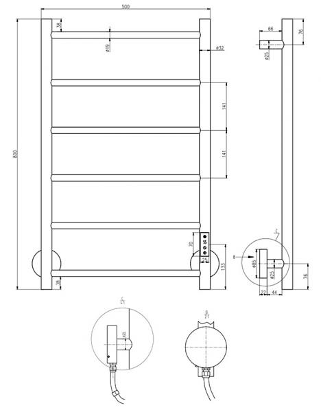 TVS Plus 6 håndklædetørrer - Gunmetal TVS Plus 6 håndklædetørrer - Gunmetal