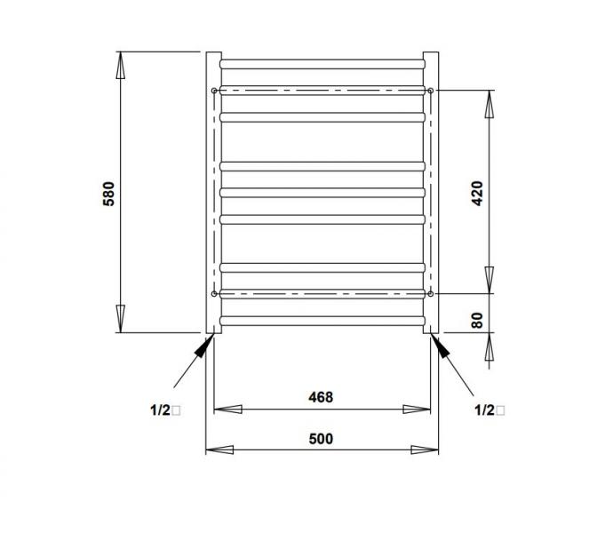 Strømberg Sorano håndklædetørrer - 50x58 cm - Krom Strømberg Sorano håndklædetørrer - 50x58 cm - Krom