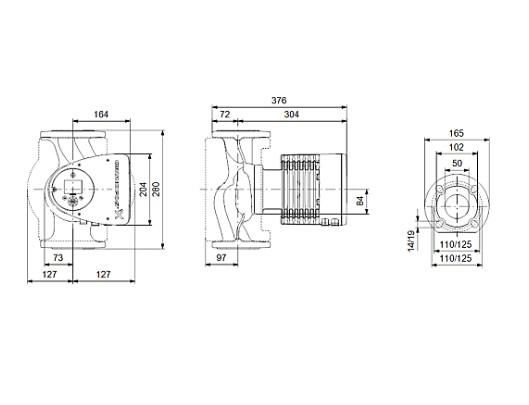 Grundfos MAGNA3 50-120 F cirkulationspumpe 280 mm Grundfos MAGNA3 50-120 F cirkulationspumpe 280 mm