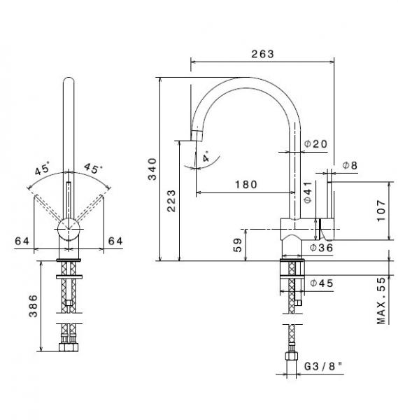 Cass&oslash;e Newform XT k&oslash;kkenarmatur - Mat hvid