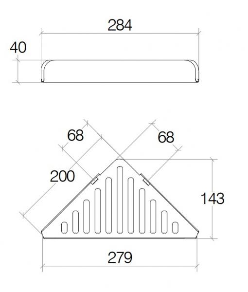 Cassøe hjørnehylde til brus 20 cm - Krom Cassøe hjørnehylde til brus 20 cm - Krom
