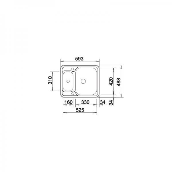 Blanco Lantos 6-IF k&oslash;kkenvask - incl. skyllesk&aring;l - Rustfrit st&aring;l