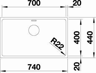 Blanco Andano 700-U k&oslash;kkenvask - Rustfrit st&aring;l