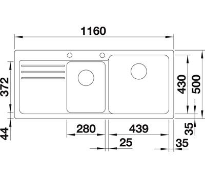 Blanco Naya 8 S k&oslash;kkenvask - Antracit - H&oslash;jre