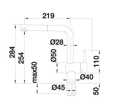 Blanco Linus-S k&oslash;kkenvandhane m/udtr&aelig;k - Vulkangr&aring;
