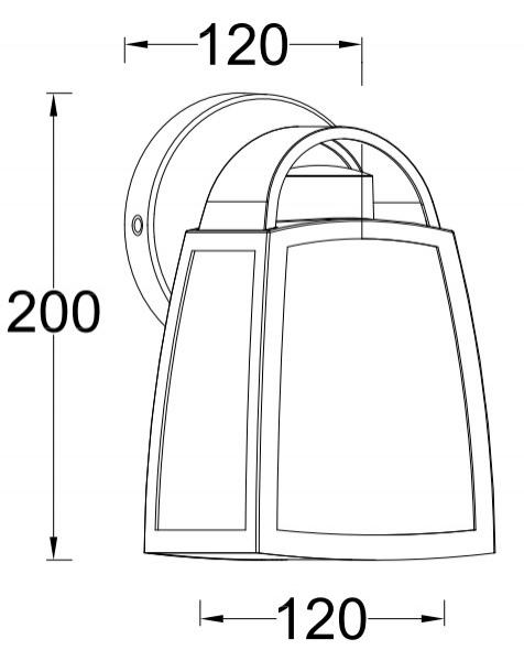 Lutec Tradition Kelsey udend&oslash;rslampe til v&aelig;g m/regnglas - Lille - Mat sort