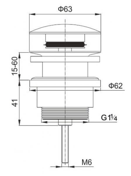 Lavabo Luna RS universal pop-up bundventil - Mat sort Lavabo Luna RS universal pop-up bundventil - Mat sort