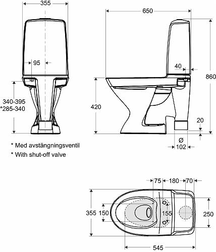 If&ouml; Spira gulvtoilet 6270 m/Rimfree og If&oslash; clean - Med &aring;ben S-l&aring;s