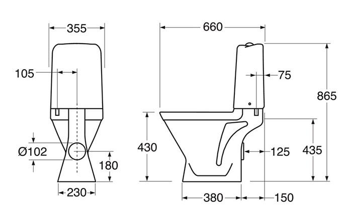 Gustavsberg Nordic3 3510 toilet m/p-l&aring;s