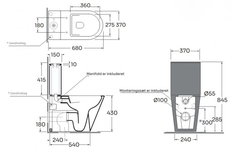 Lavabo Forma rimless gulvstående toilet BTW inkl. sæde Lavabo Forma rimless gulvstående toilet BTW inkl. sæde