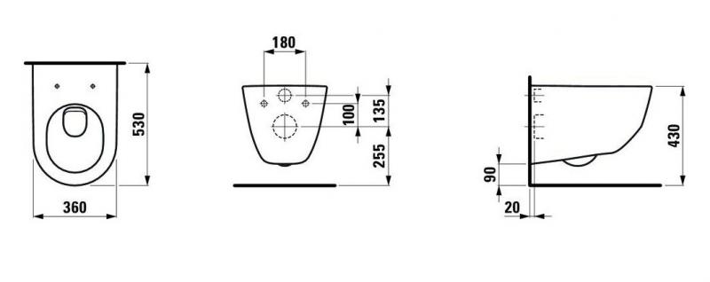 Laufen Pro v&aelig;gh&aelig;ngt toilet inkl s&aelig;de m/ softclose